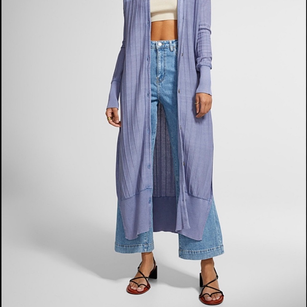 Free People Long Purple Cardigan